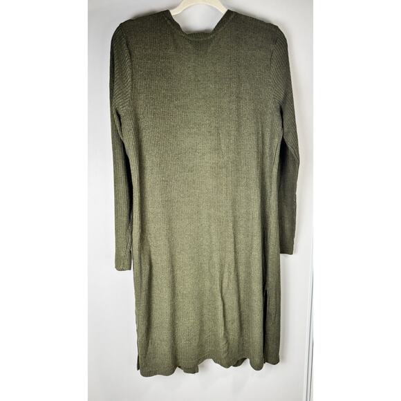 LANE BUCHMAN Oversize Olive Green Long Sweater Cardigan - Picture 4 of 6